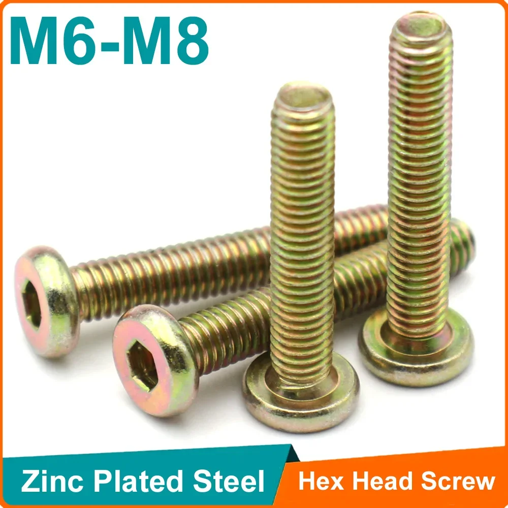 Furniture Hardware Lowes - 6PCS/lot M6 M8 Zinc-Plated Flat Round