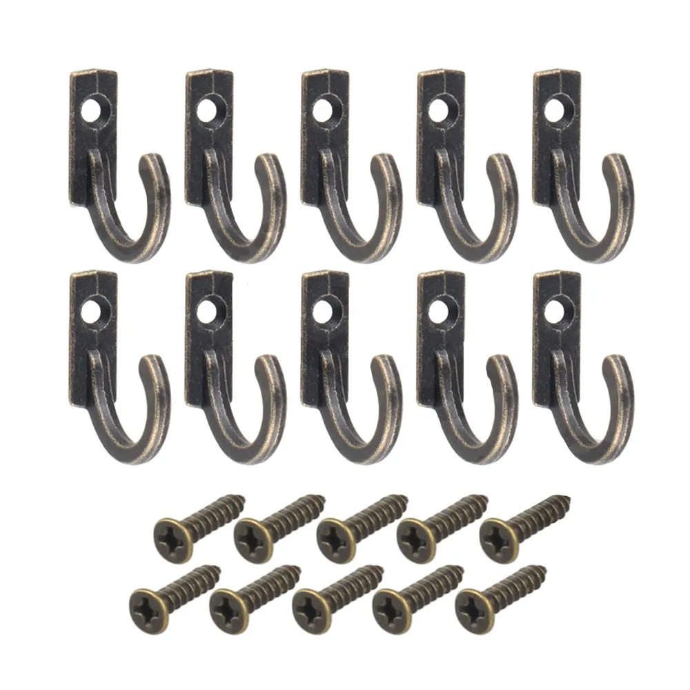 Furniture Hook Hardware - 10Pcs/set Vintage Hooks Wall Hanger Curved