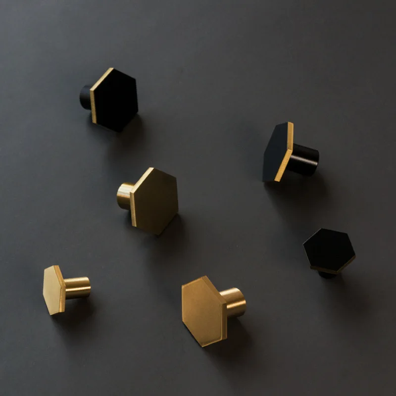 3pcs Brass Hexagon Cabinet Han - đánh giá và giá Furniture Hardware Drawer Pulls