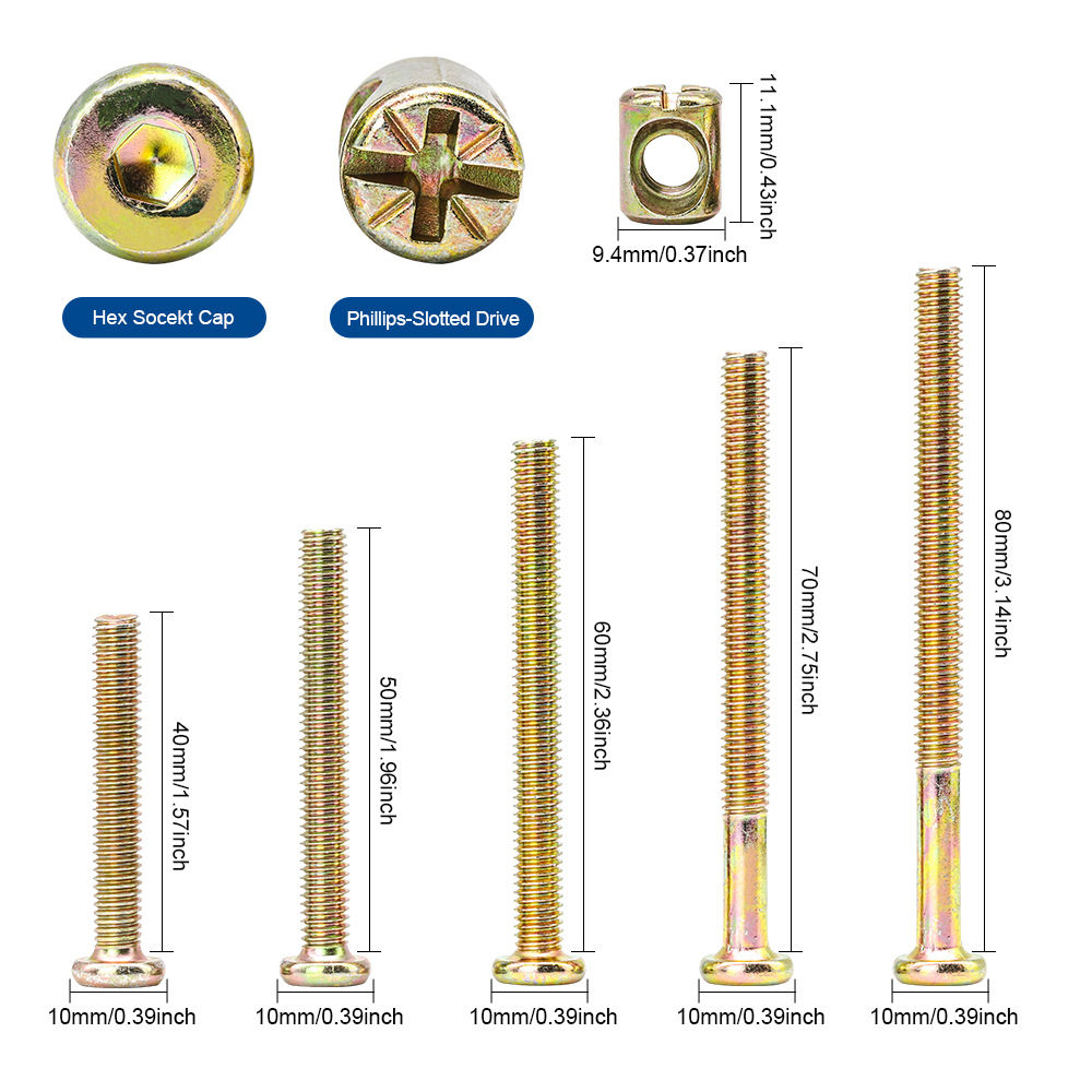 Lục Giác Ổ Cắm Đầu Dẹp Nội Thấ - đánh giá và giá Furniture Hardware Barrel Nut