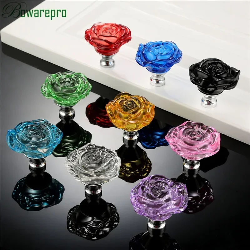 Bowarepro 50MM Pha Lê Hoa Hồng - đánh giá và giá Furniture Hardware Drawer Pulls