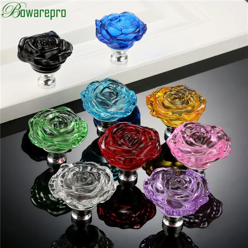 Bowarepro 50MM Pha Lê Hoa Hồng - đánh giá và giá Furniture Hardware Drawer Pulls