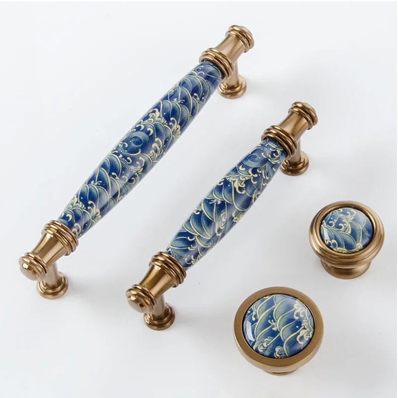 Modern Vintage Blue Wave Ceram - đánh giá và giá Furniture Hardware Drawer Pulls