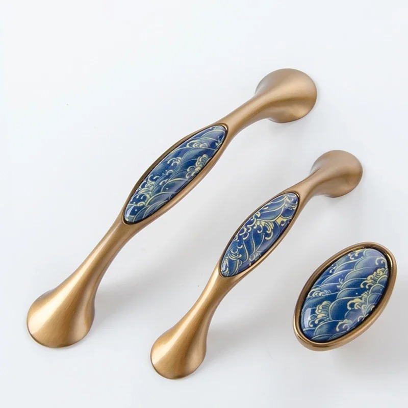 Modern Vintage Blue Wave Ceram - đánh giá và giá Furniture Hardware Drawer Pulls