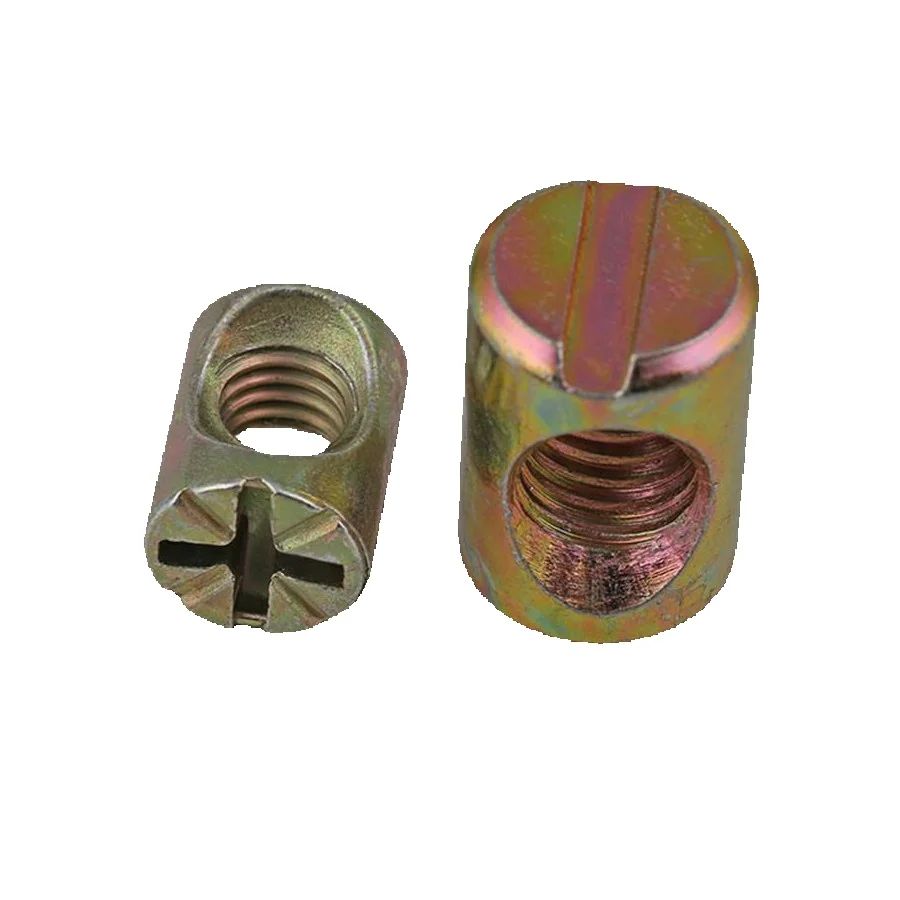 100pcs Color Zinc Plated Slott - đánh giá và giá Furniture Hardware Barrel Nut