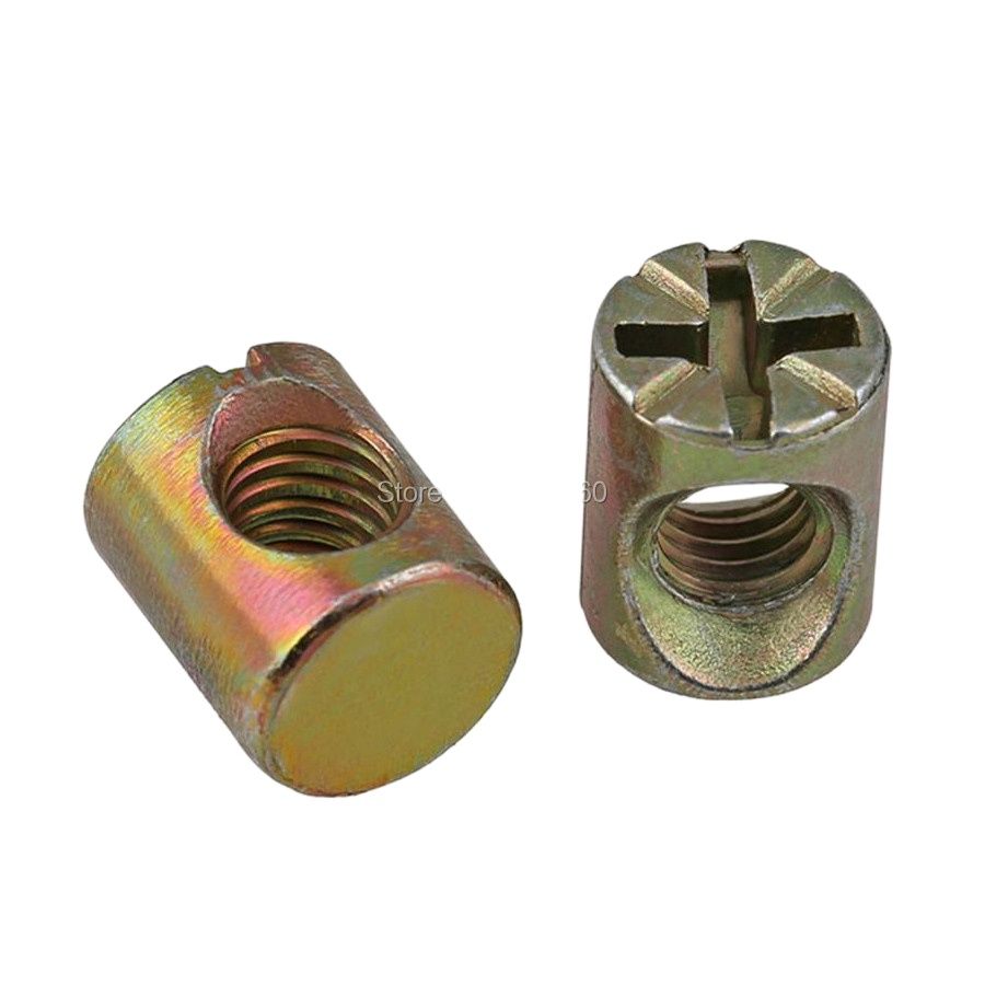 100pcs Color Zinc Plated Slott - đánh giá và giá Furniture Hardware Barrel Nut