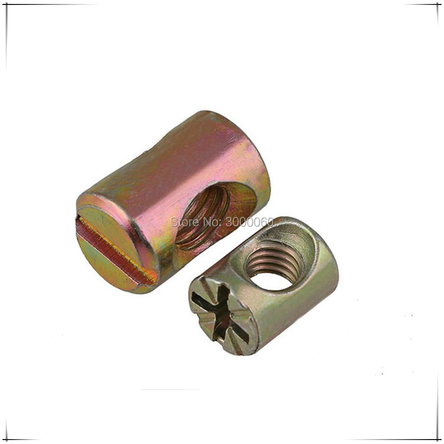 100pcs Color Zinc Plated Slott - đánh giá và giá Furniture Hardware Barrel Nut