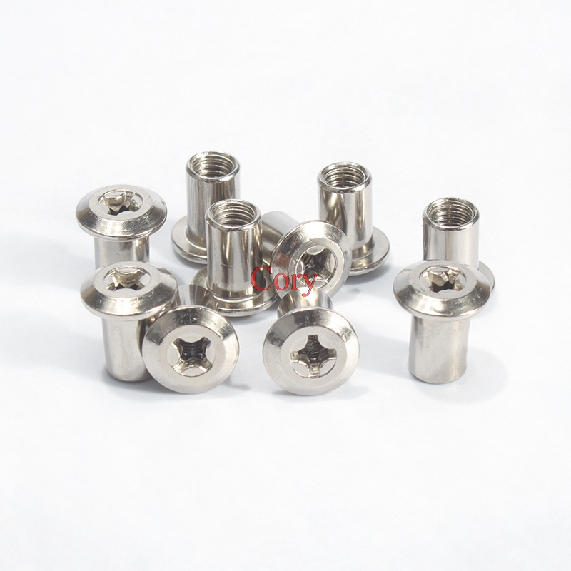 10pcs 6mm Barrel Nut Flat Head - đánh giá và giá Furniture Hardware Barrel Nut